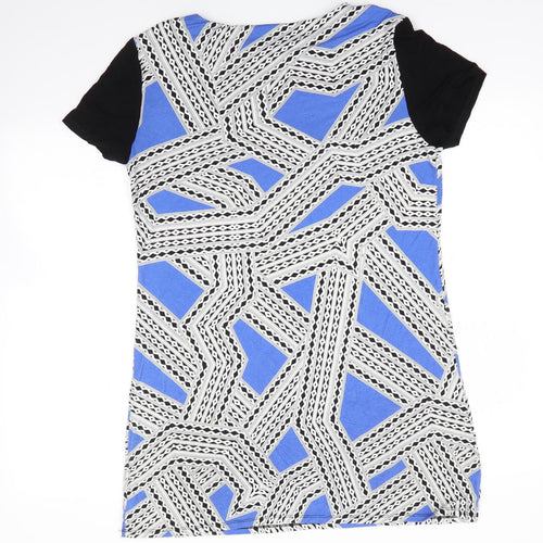 pARAMOUR Womens Multicoloured  Viscose T-Shirt Dress  Size L  Round Neck
