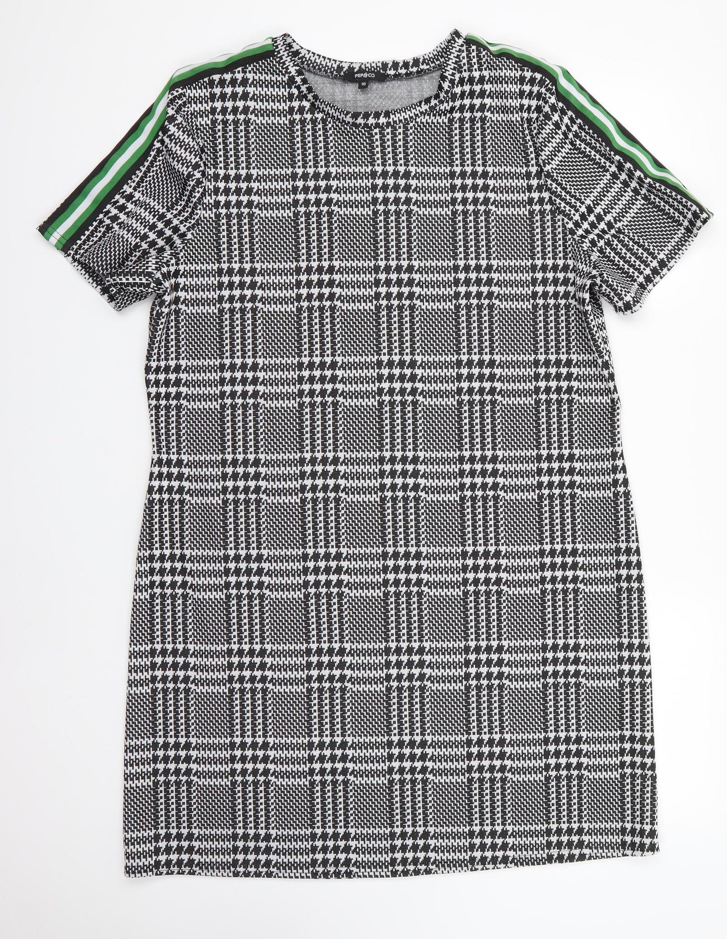 Pep&Co Womens Multicoloured  Polyester T-Shirt Dress  Size 18  Round Neck
