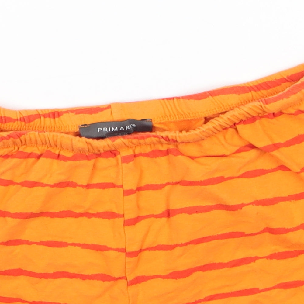 Primark Womens Orange Striped Cotton Sweat Shorts Size M  Regular