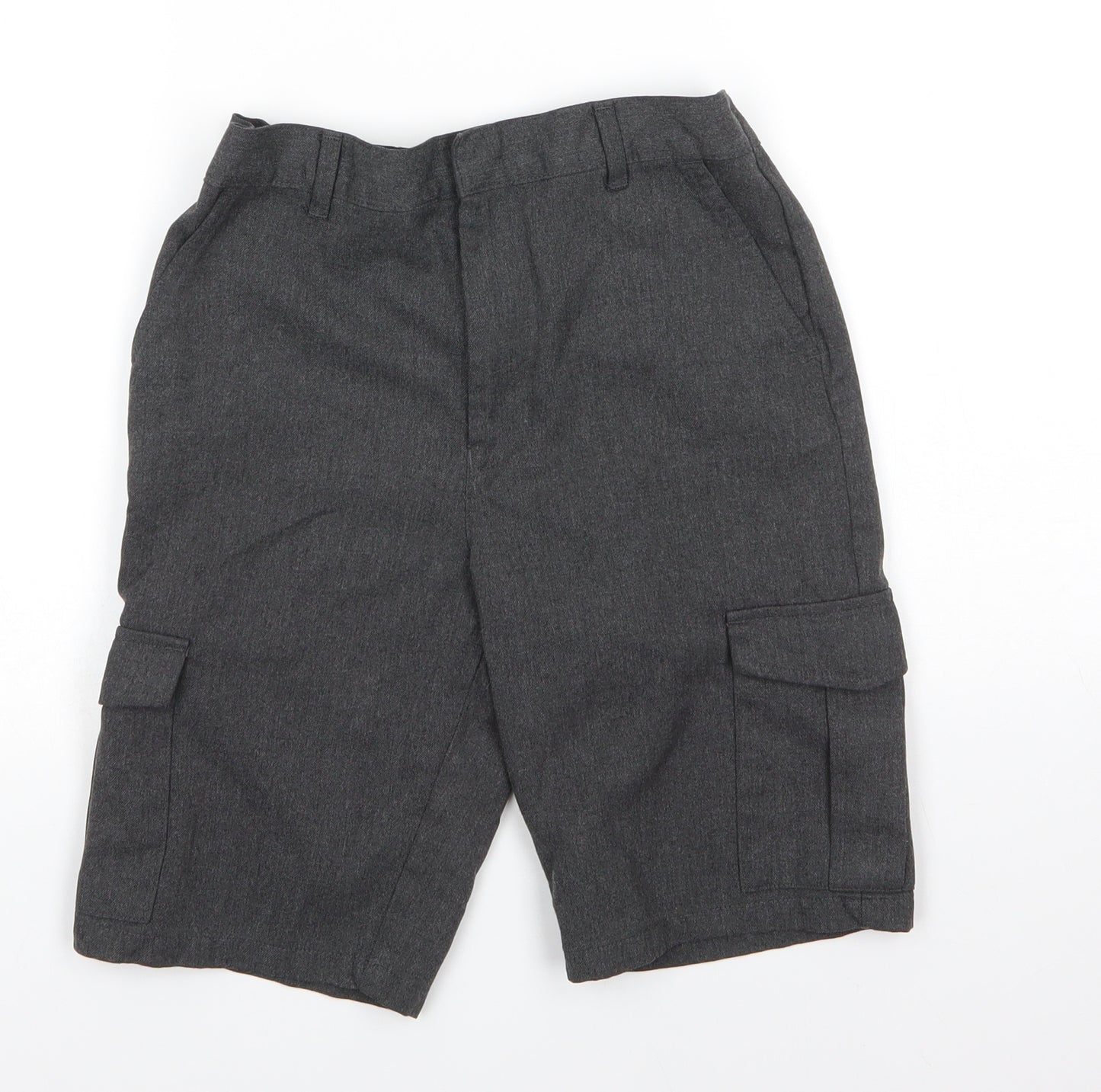 M&S Boys Grey  Polyester Cargo Shorts Size 10-11 Years  Regular  - School