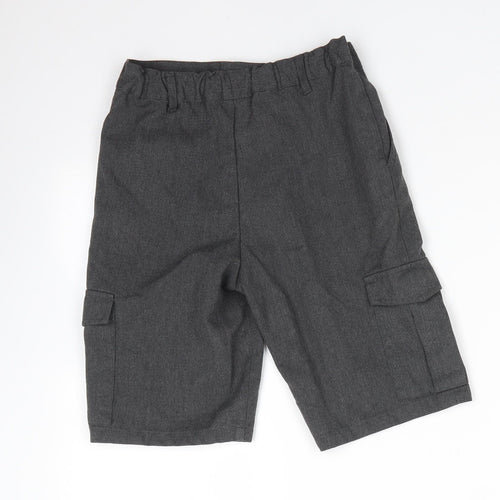 M&S Boys Grey  Polyester Cargo Shorts Size 10-11 Years  Regular  - School