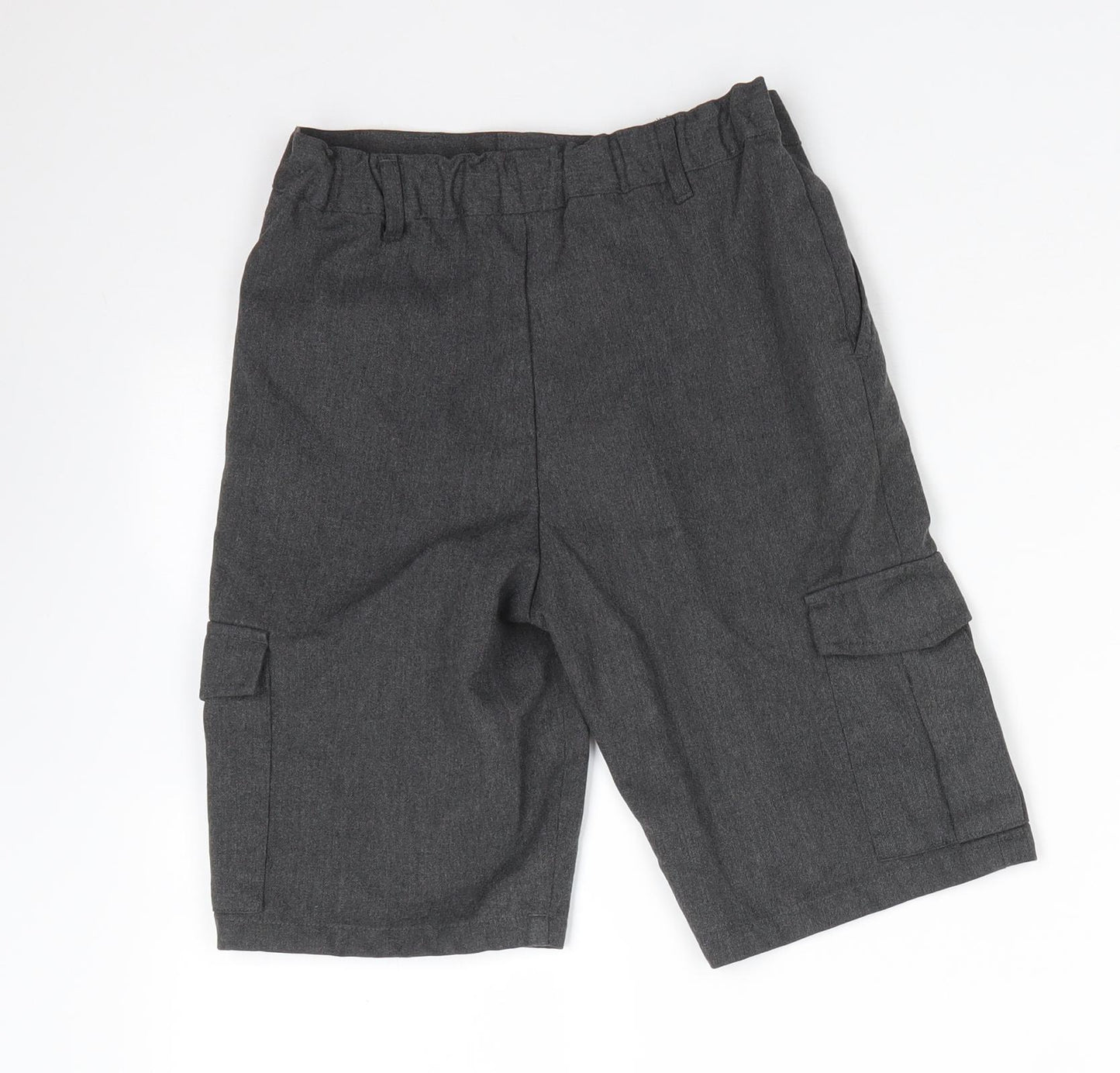 M&S Boys Grey  Polyester Cargo Shorts Size 10-11 Years  Regular  - School