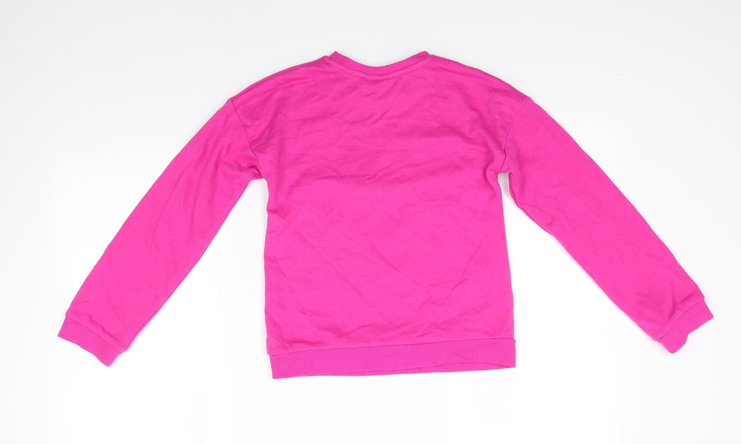 Primark Girls Pink Round Neck  Cotton Pullover Jumper Size 8-9 Years   - LOL Dolls