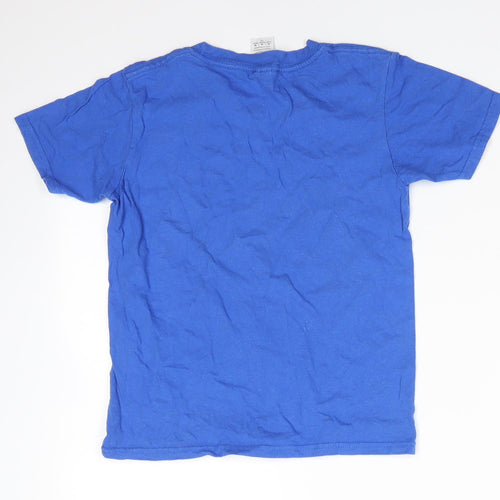 Gildan Boys Blue  100% Cotton Basic T-Shirt Size 7-8 Years Round Neck  - Tractors