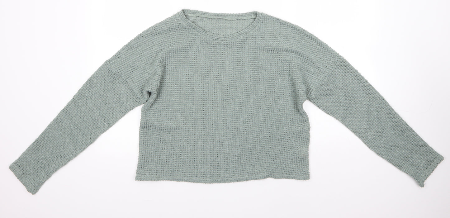 Preworn Womens Green Round Neck  Polyester Pullover Jumper Size S