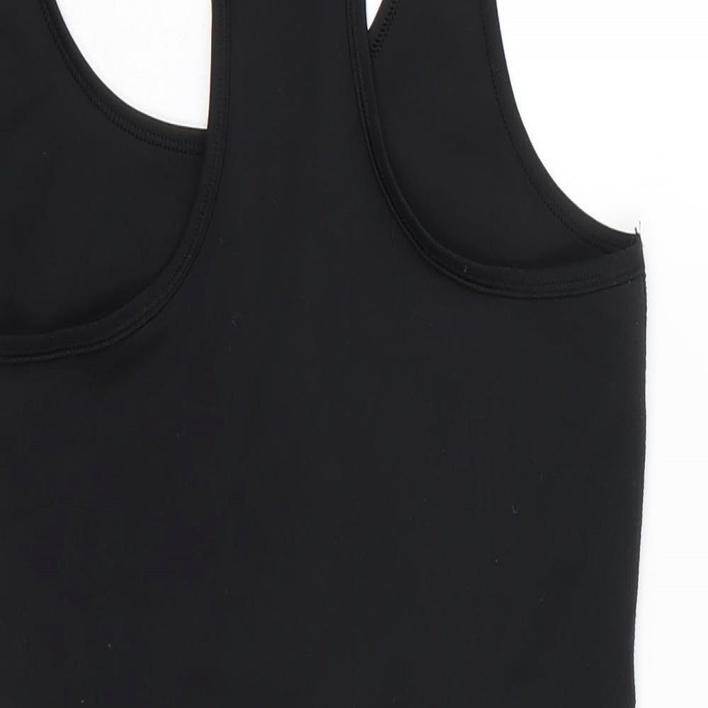 adidas Womens Black  Polyester Basic Tank Size M Round Neck