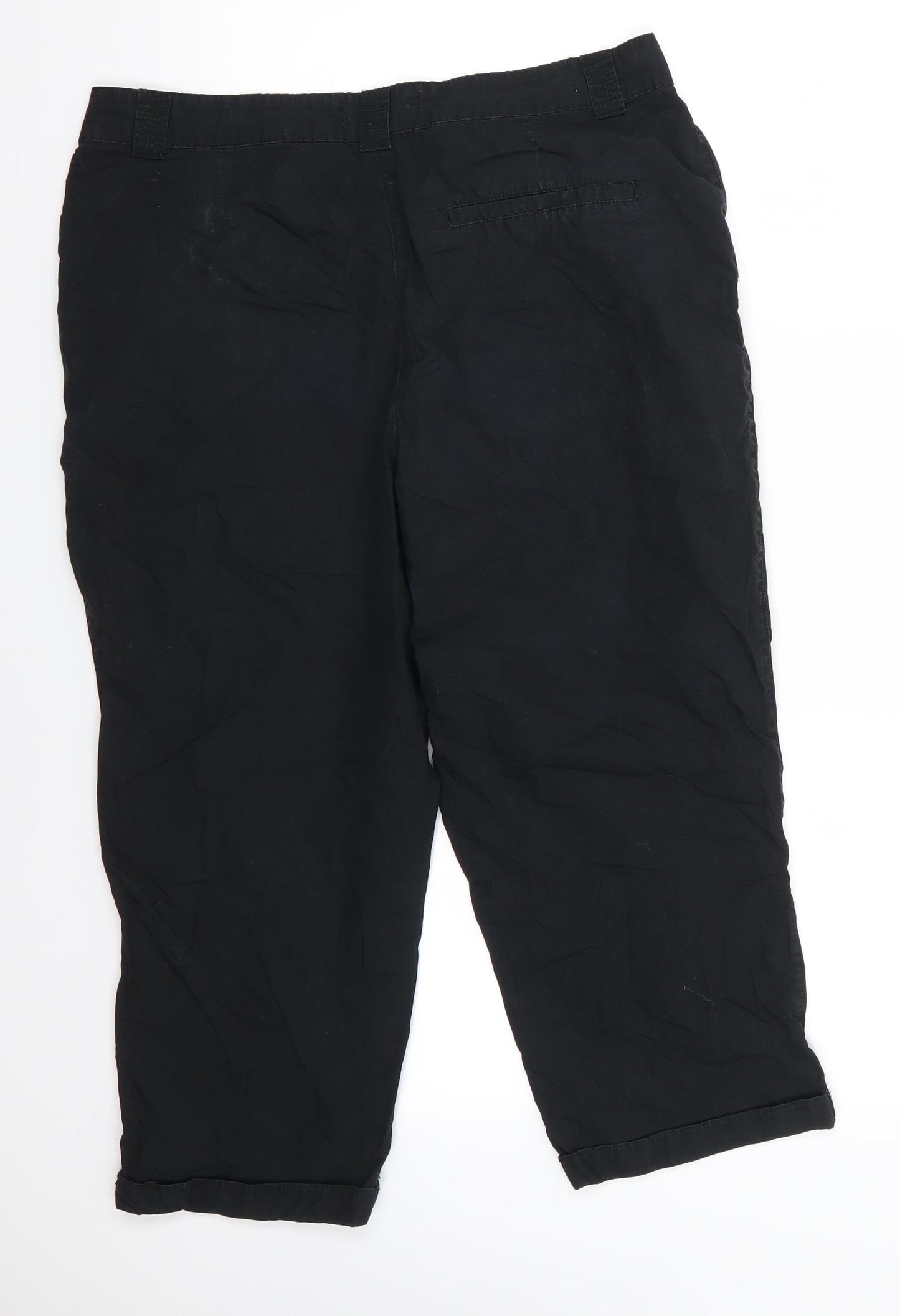 Dorothy Perkins Womens Black  Cotton Cropped Trousers Size 12  Regular