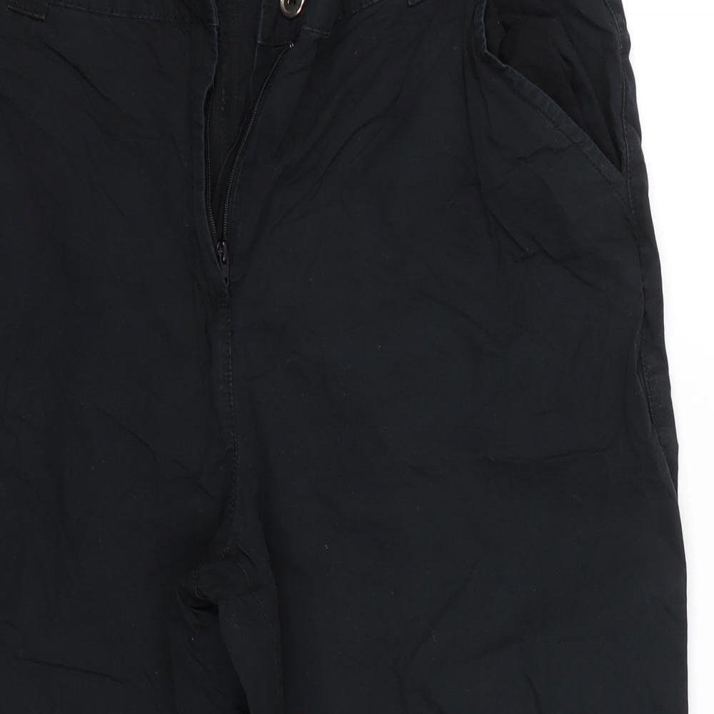 Dorothy Perkins Womens Black  Cotton Cropped Trousers Size 12  Regular