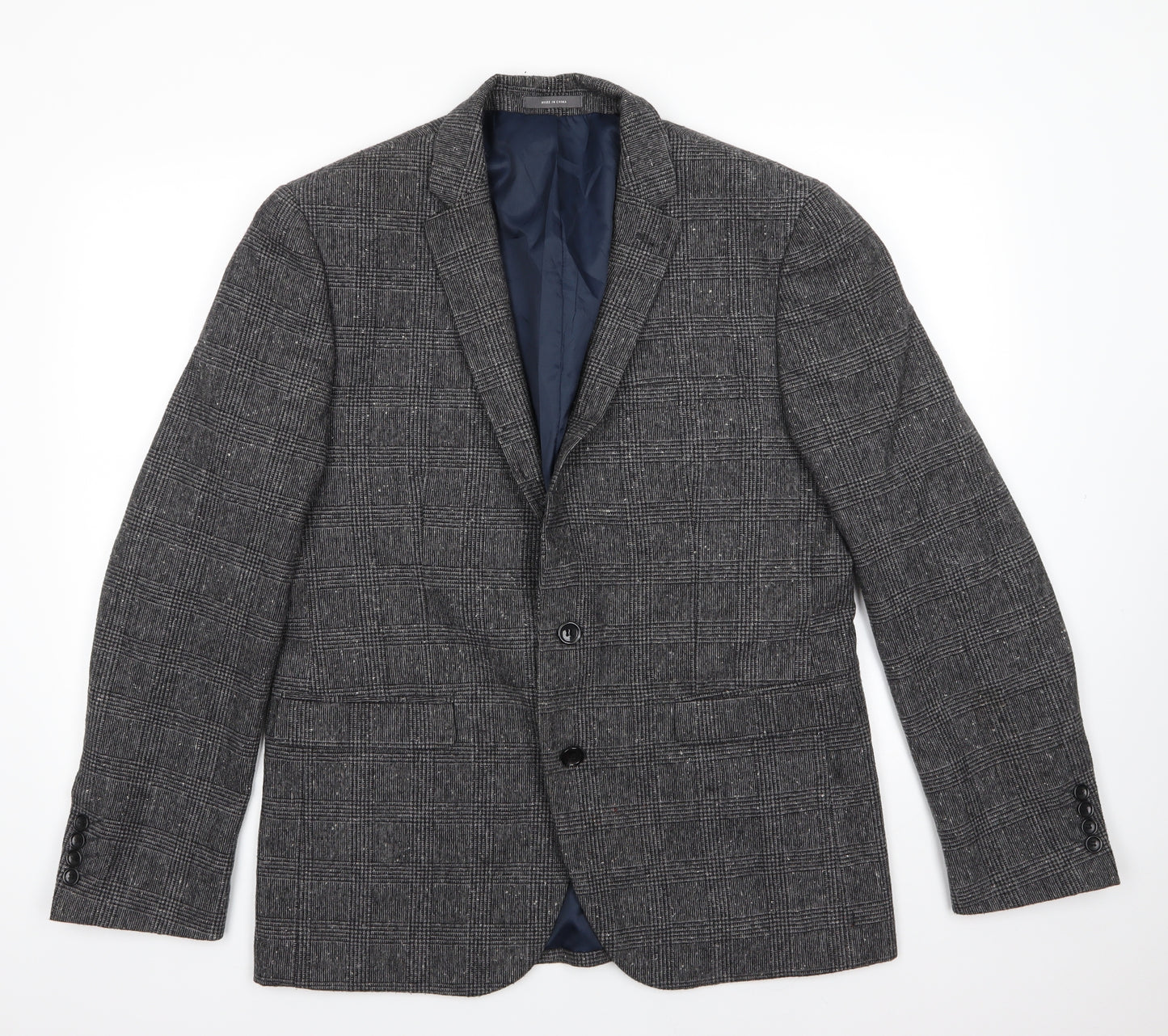 Primark Womens Grey Check Polyester Jacket Suit Jacket Size L