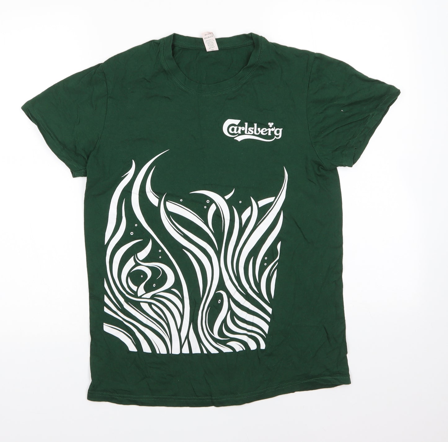 Roly Womens Green  100% Cotton Basic T-Shirt Size S Round Neck - Carlsberg