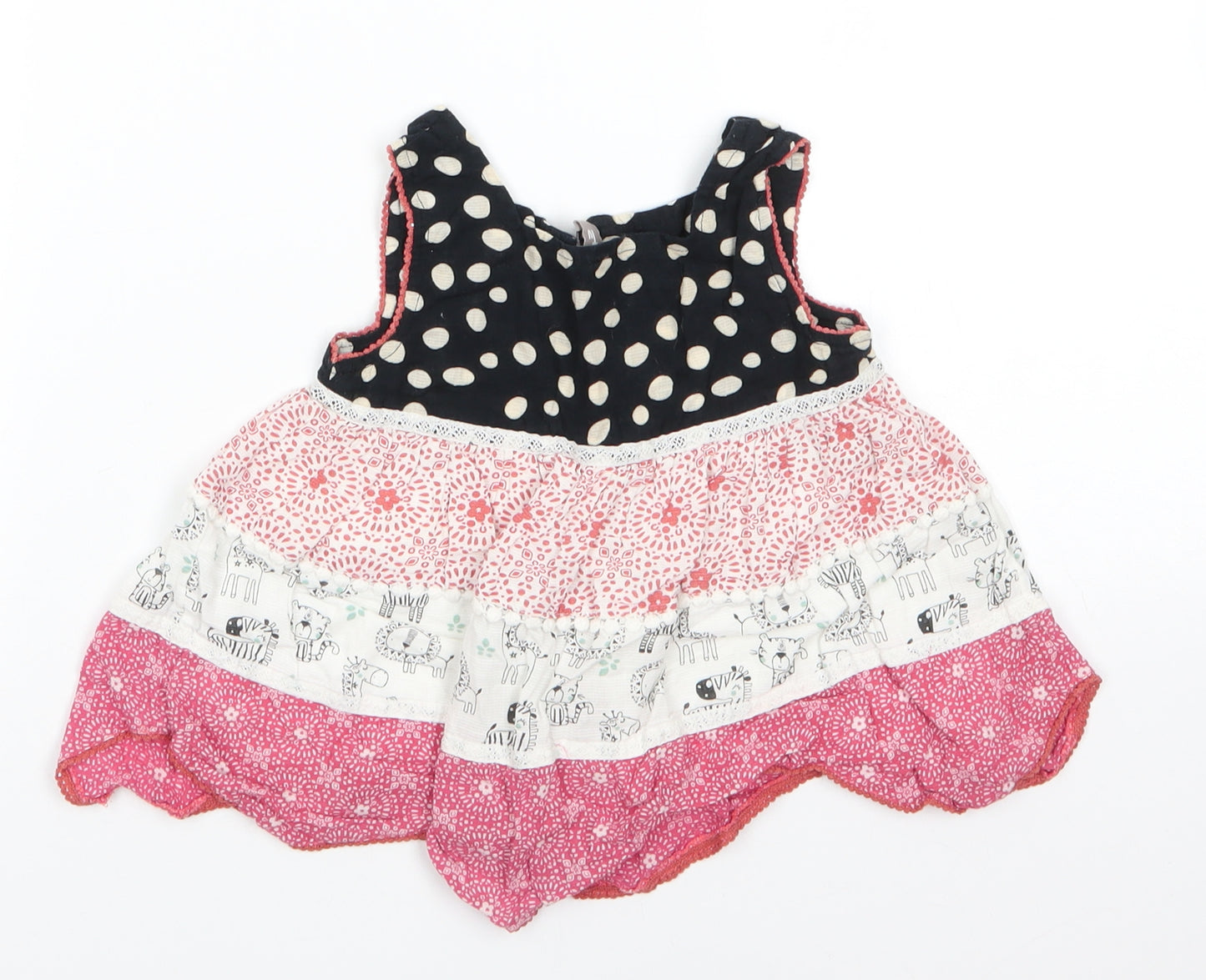 TU Girls Multicoloured  Cotton Basic Tank Size 2-3 Years Round Neck