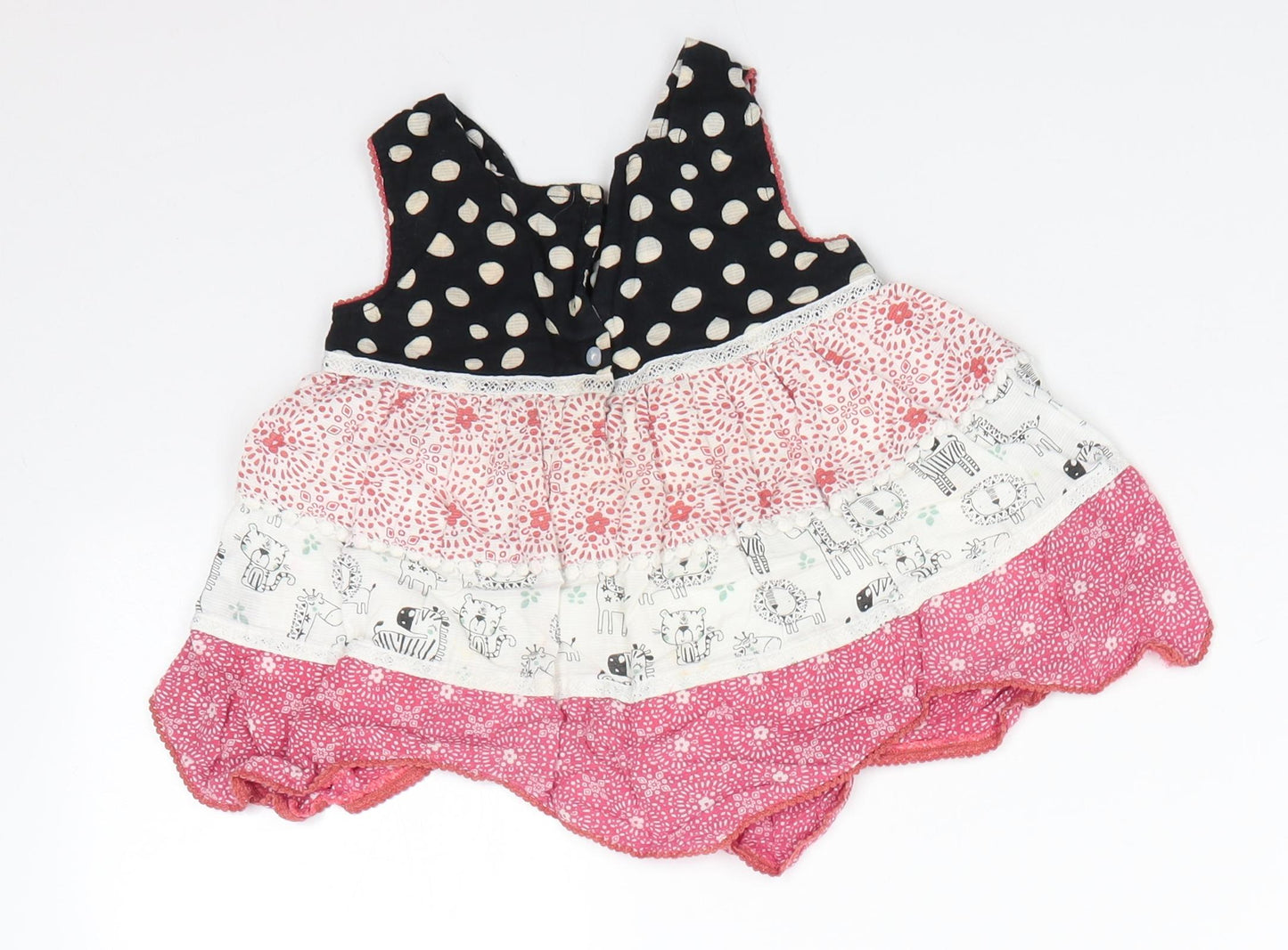 TU Girls Multicoloured  Cotton Basic Tank Size 2-3 Years Round Neck