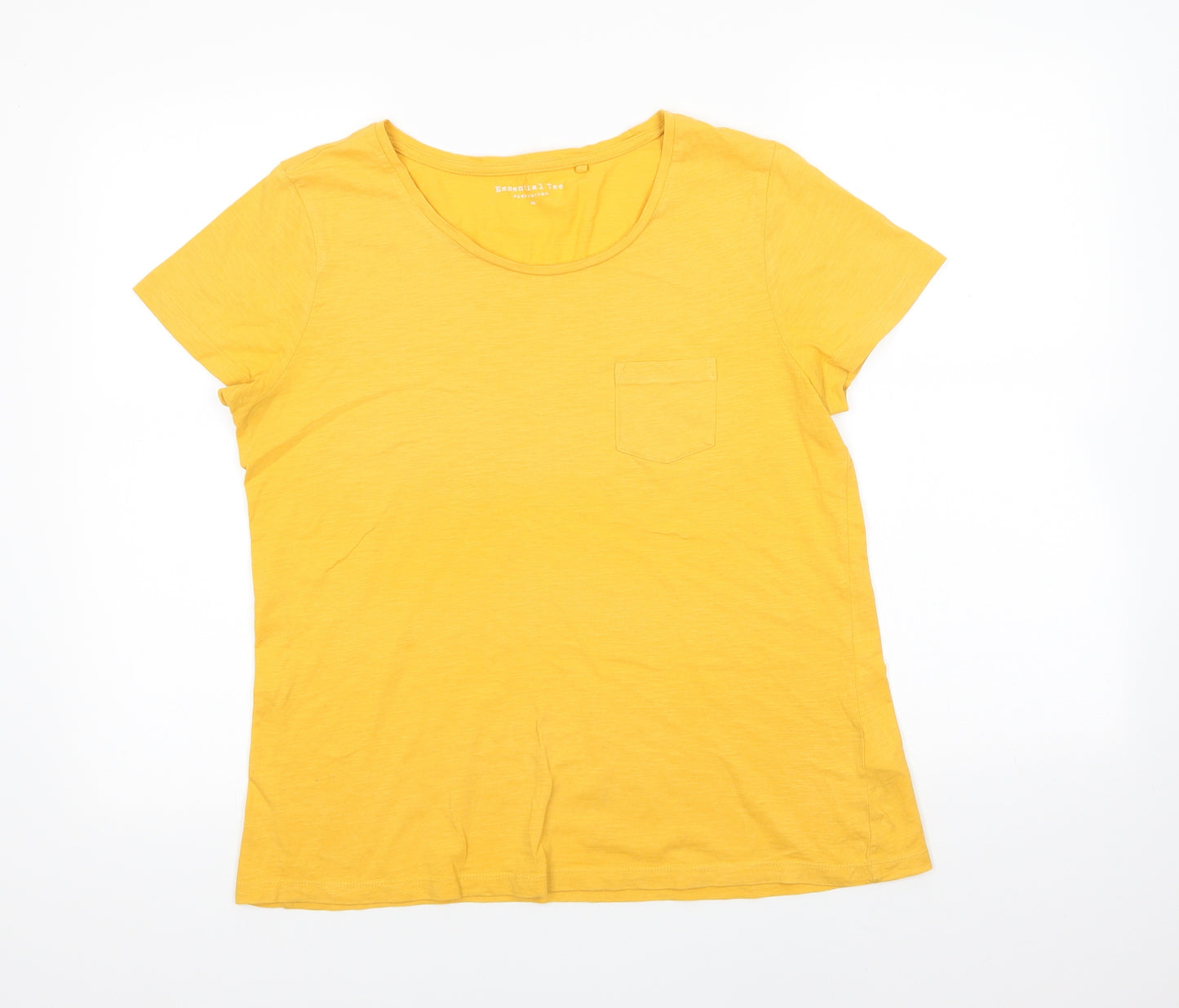 Principles Womens Yellow  100% Cotton Basic T-Shirt Size 14 Round Neck
