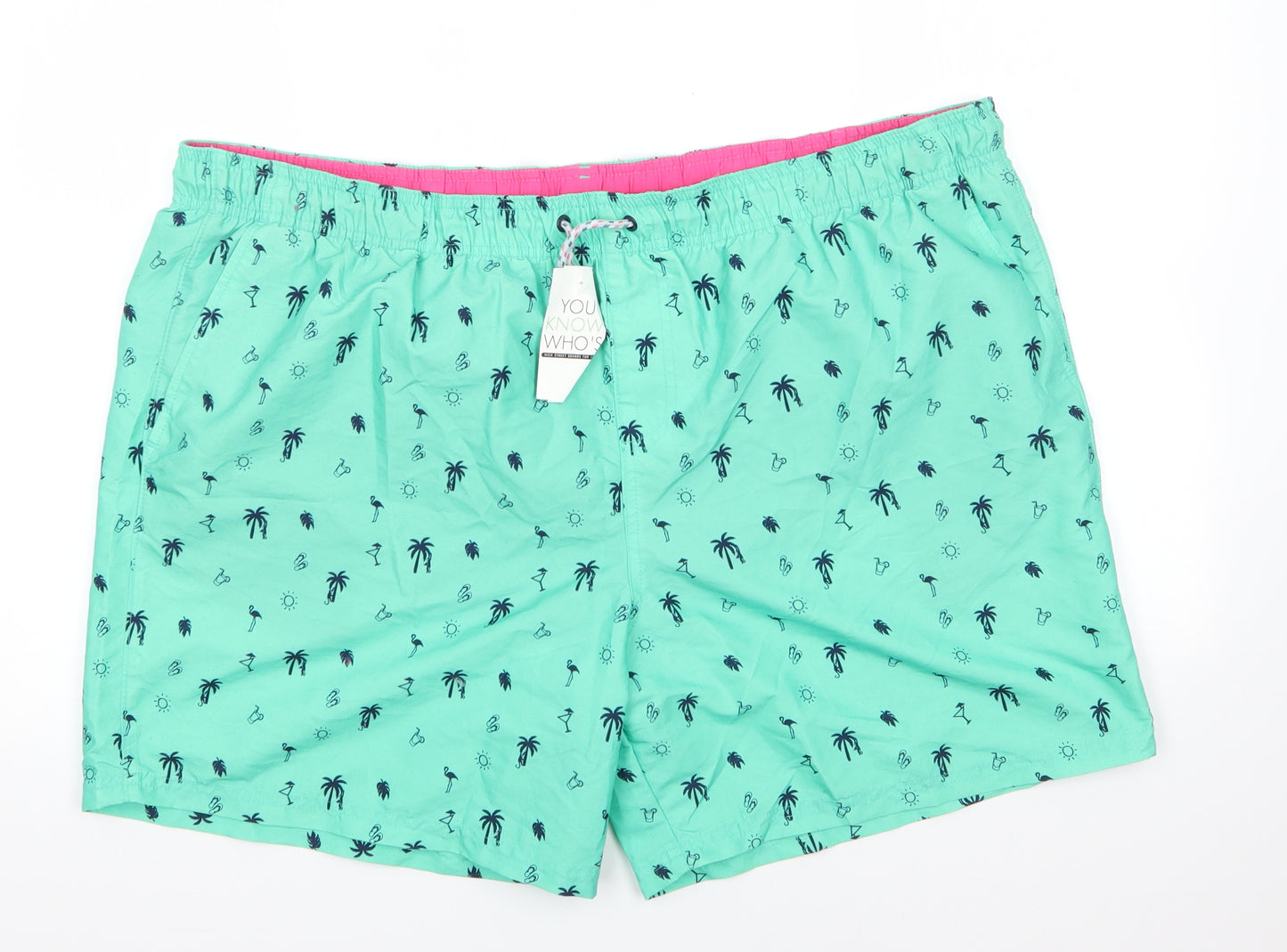 You Know Who's Mens Green  Polyester Sweat Shorts Size 4XL  Regular