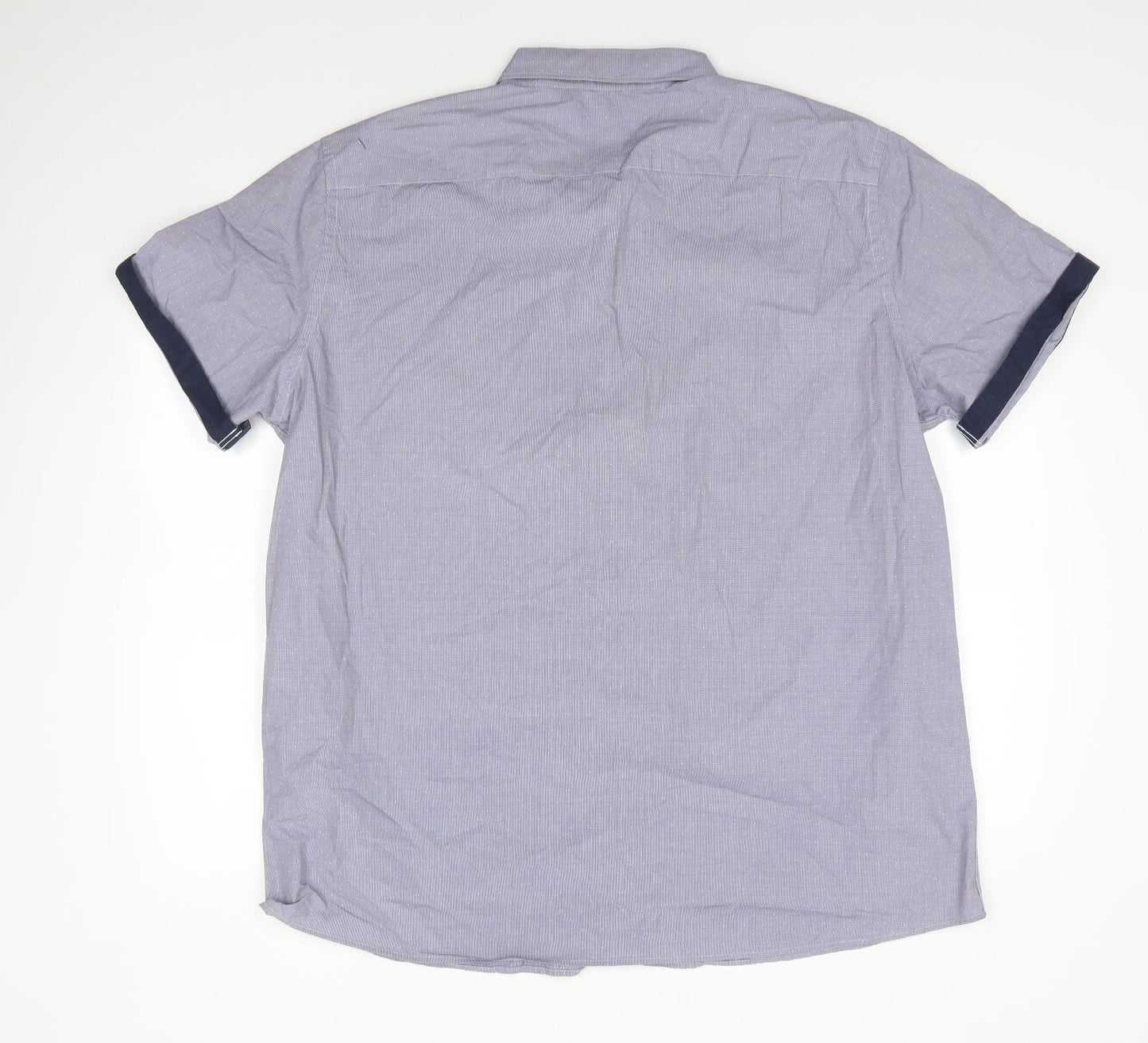 George Mens Blue  Cotton  Button-Up Size 3XL Collared