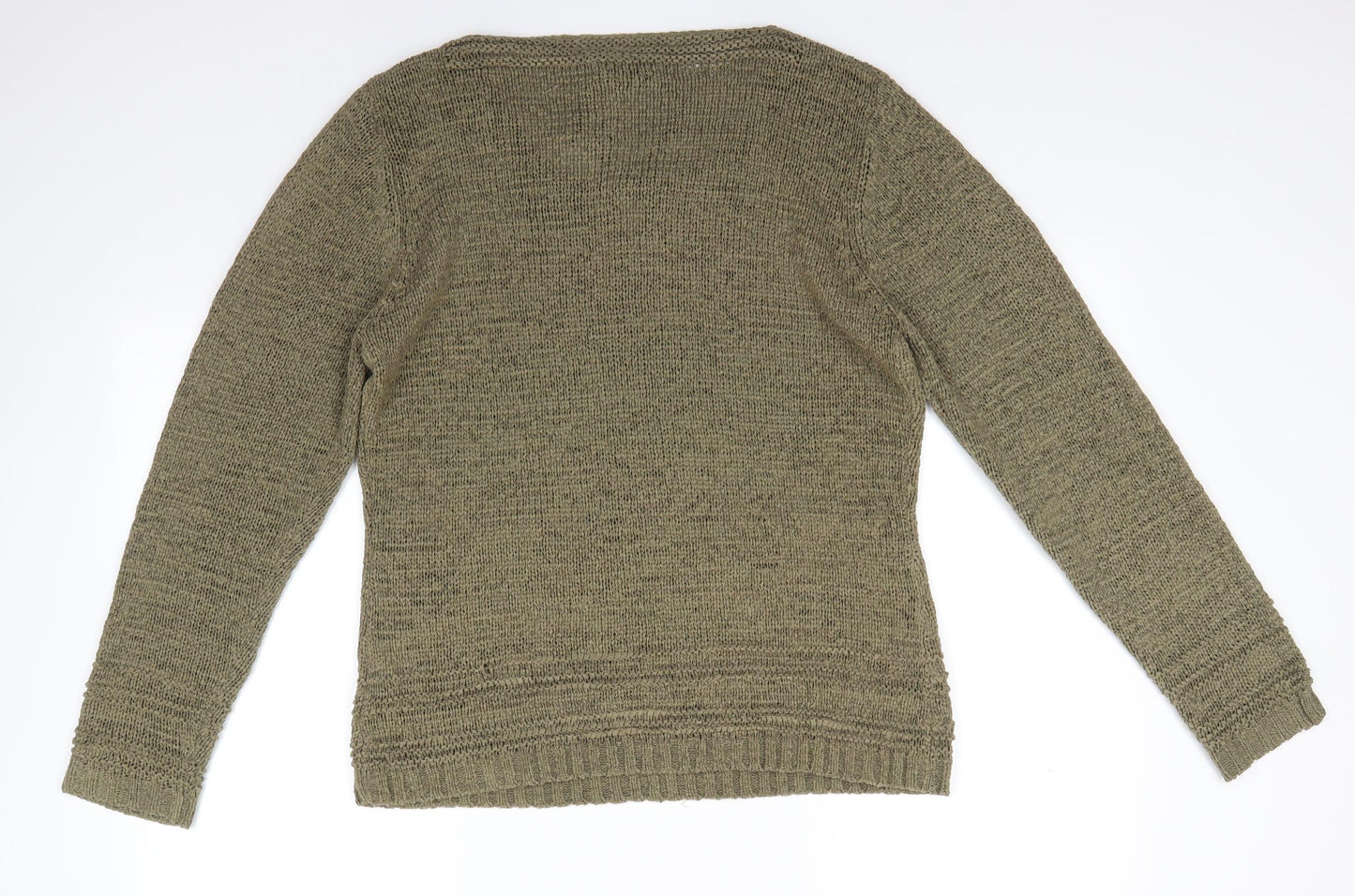 Matalan Womens Green Round Neck  Acrylic Pullover Jumper Size 16