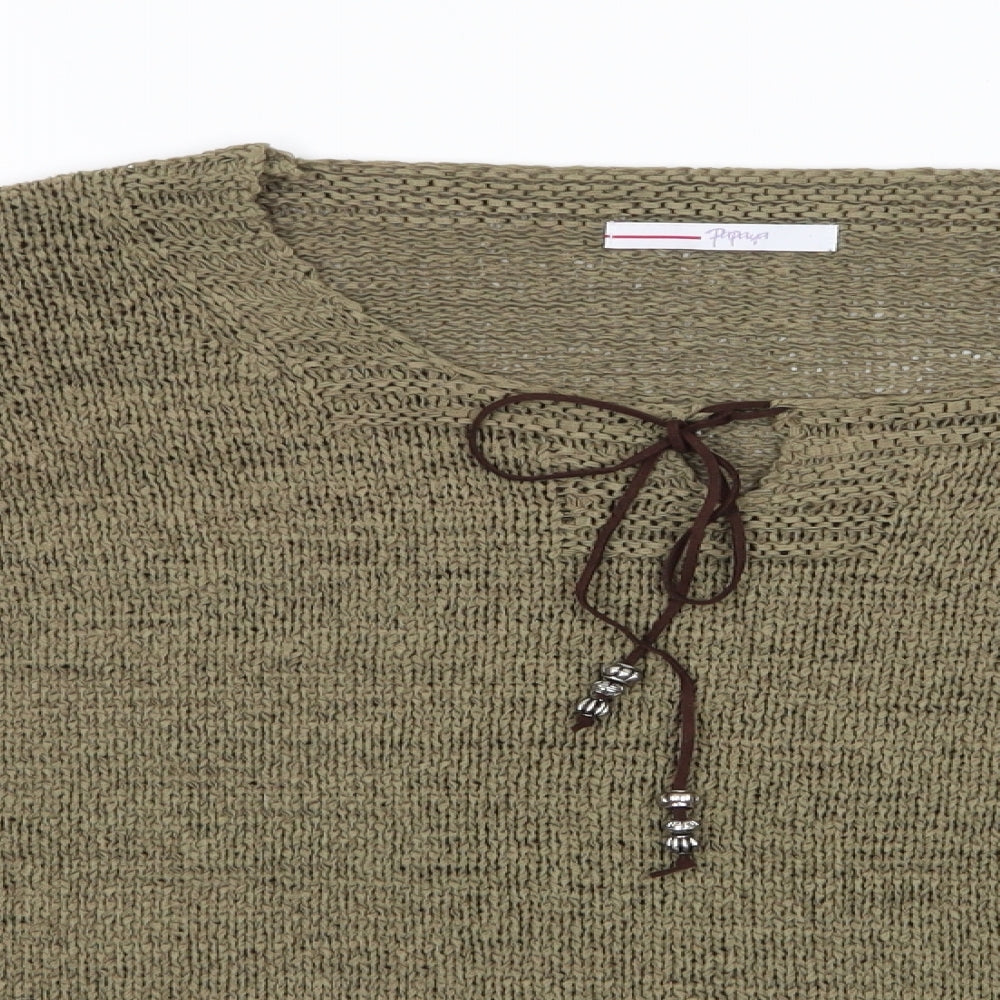 Matalan Womens Green Round Neck  Acrylic Pullover Jumper Size 16