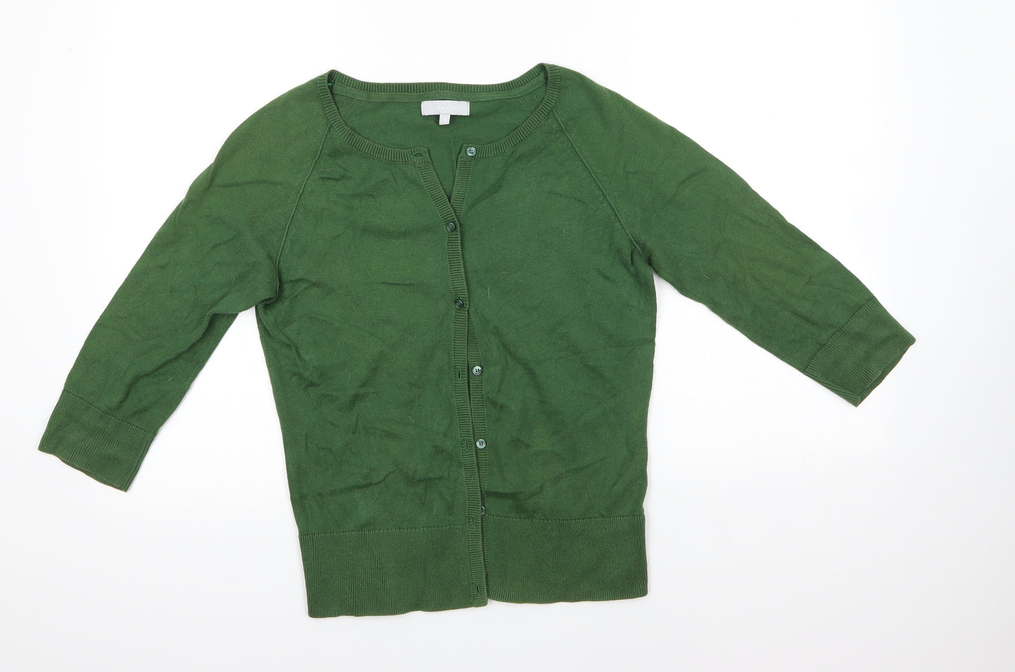 redherring Womens Green Round Neck  100% Cotton Cardigan Jumper Size 10