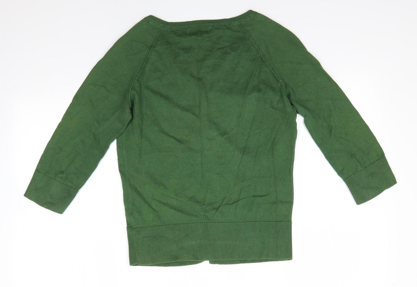redherring Womens Green Round Neck  100% Cotton Cardigan Jumper Size 10