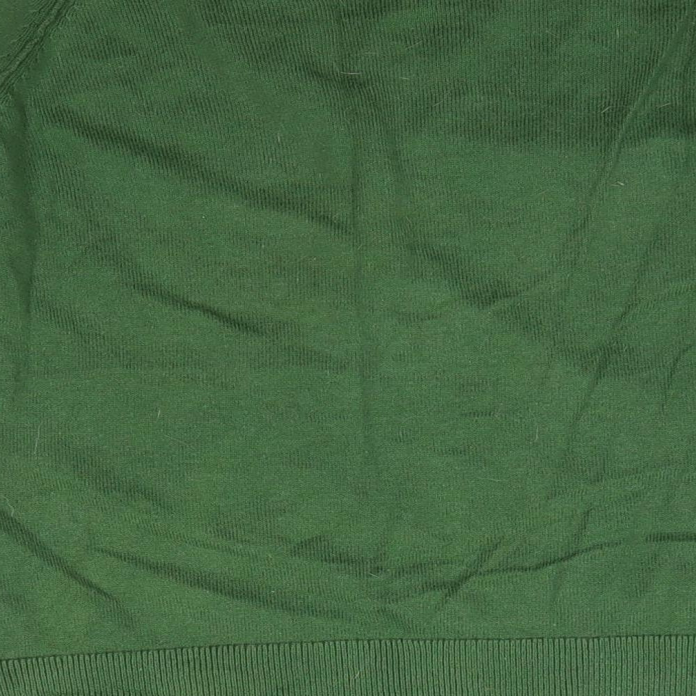 redherring Womens Green Round Neck  100% Cotton Cardigan Jumper Size 10