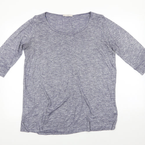 George Womens Blue  Viscose Basic Blouse Size 16 Round Neck