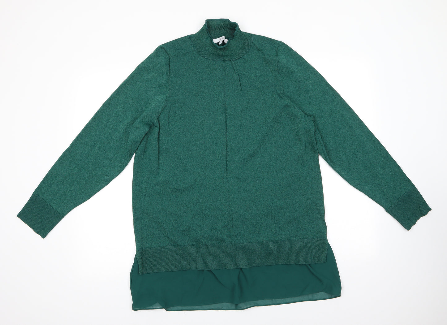 NEXT Womens Green High Neck  Viscose Pullover Jumper Size L