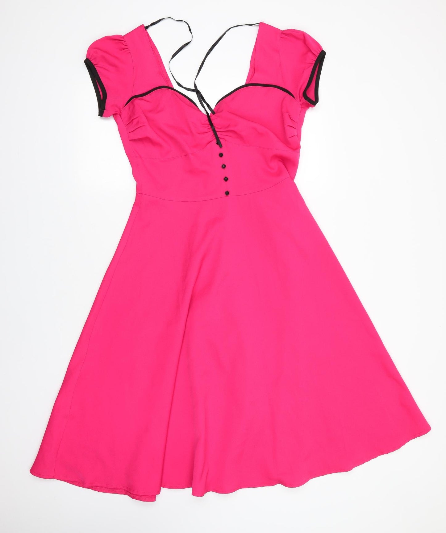 Lindy Bop Womens Pink  Polyester A-Line  Size L  Square Neck