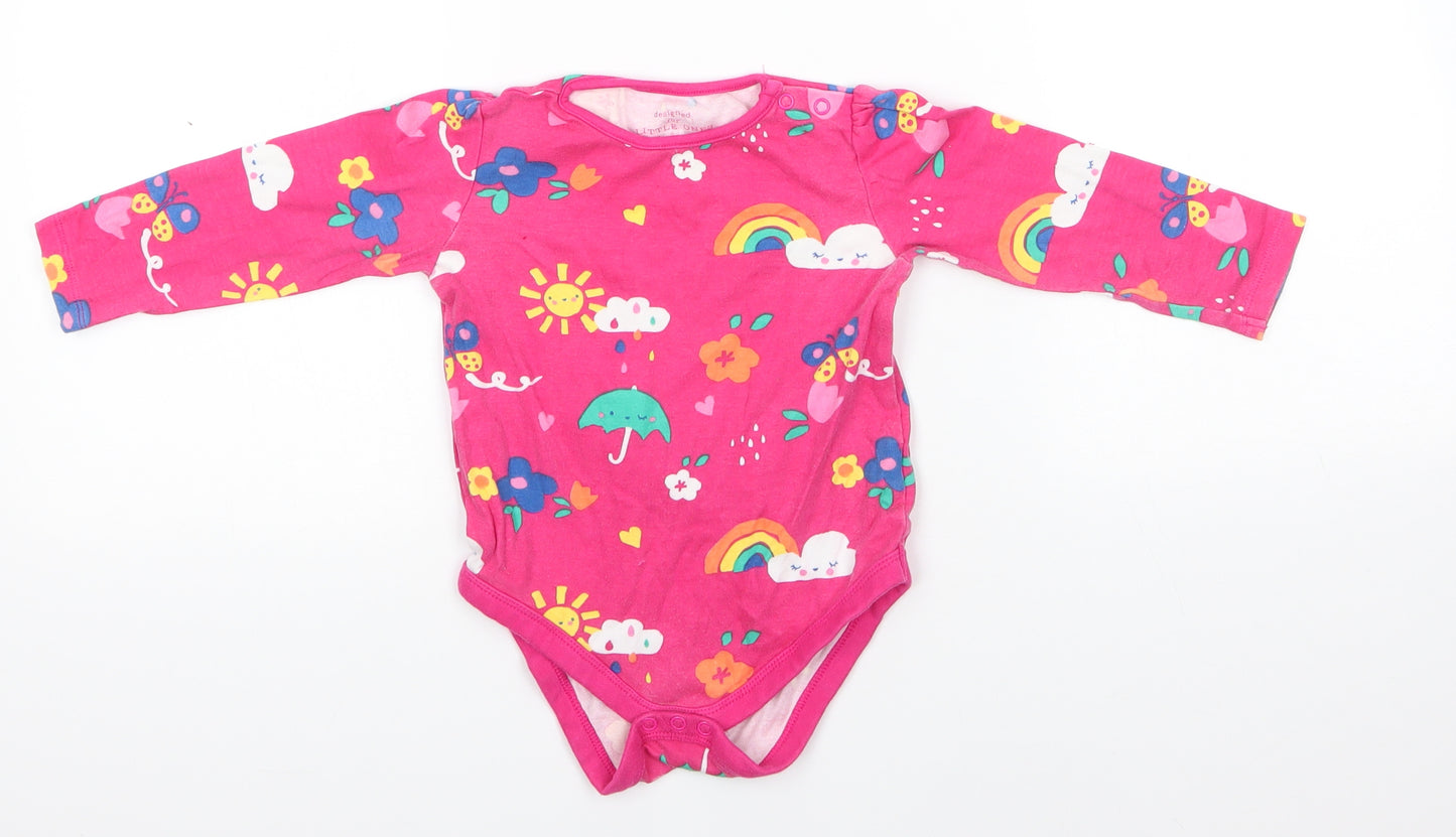 F&F Baby Pink Flecked 100% Cotton Babygrow One-Piece Size 18-24 Months