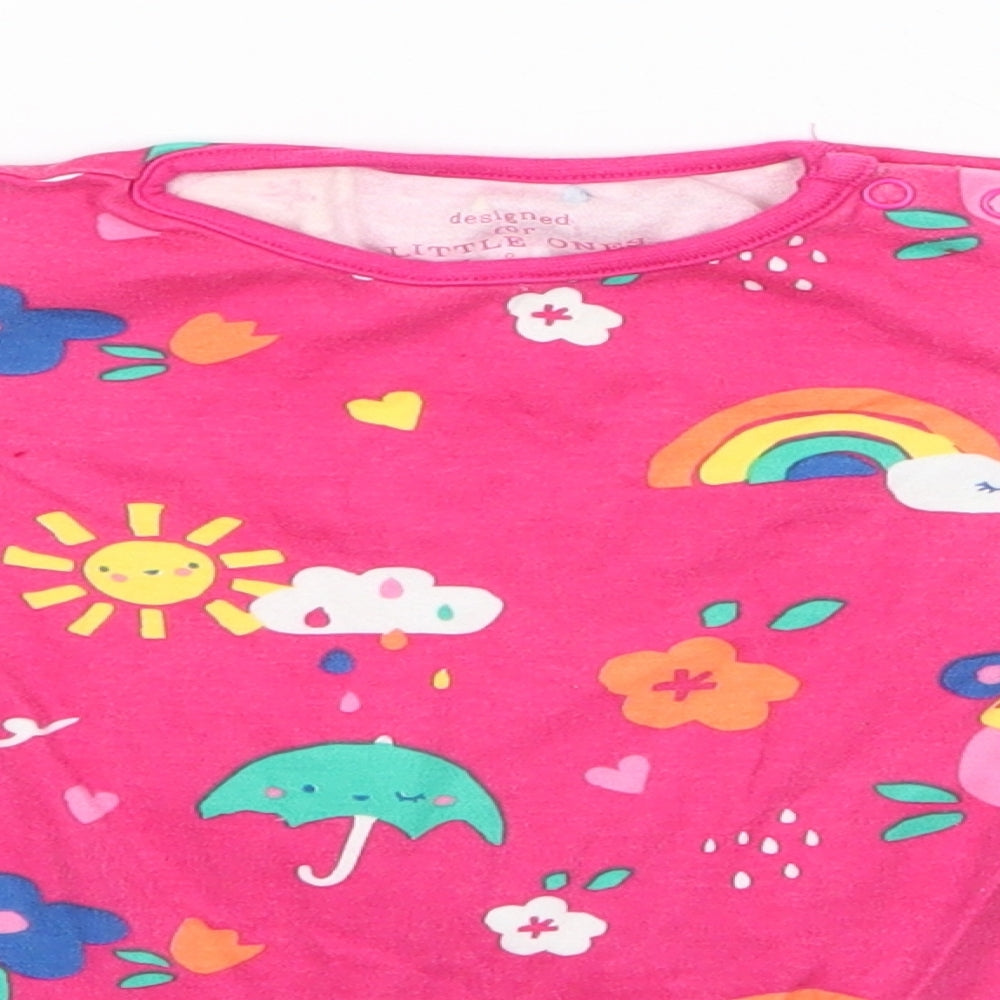 F&F Baby Pink Flecked 100% Cotton Babygrow One-Piece Size 18-24 Months