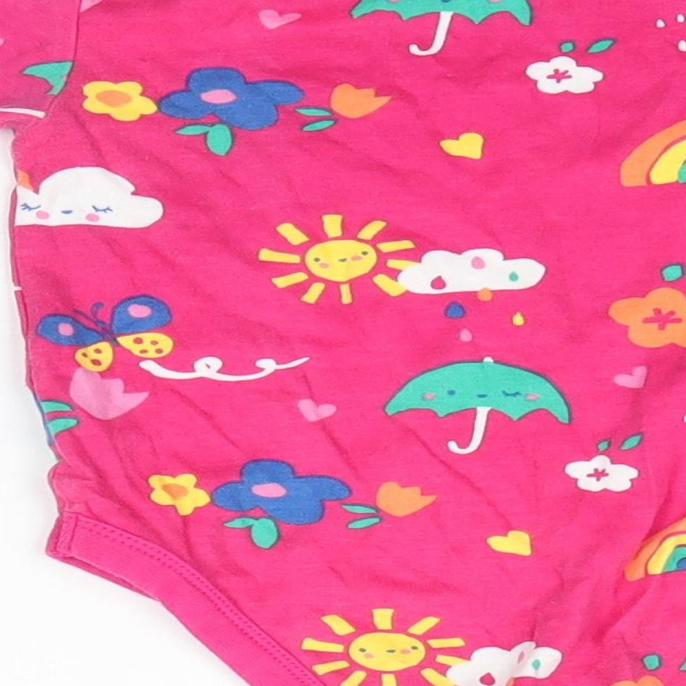 F&F Baby Pink Flecked 100% Cotton Babygrow One-Piece Size 18-24 Months