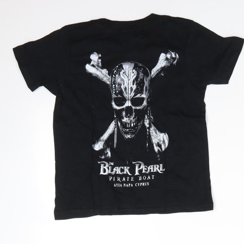 Gildan Boys Black  100% Cotton Basic T-Shirt Size 3-4 Years Round Neck  - Ayia Napa Cyprus