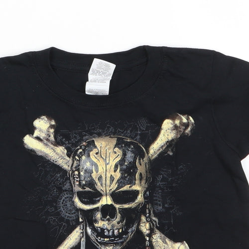Gildan Boys Black  100% Cotton Basic T-Shirt Size 3-4 Years Round Neck  - Ayia Napa Cyprus