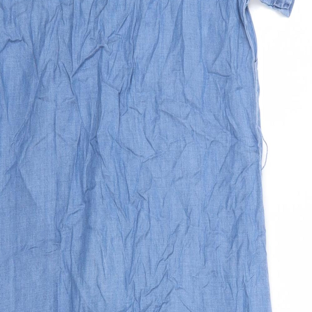 Matalan Womens Blue  Lyocell Shirt Dress  Size 12  Collared