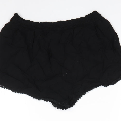 Primark Womens Black  Viscose Boyfriend Shorts Size 12  Regular