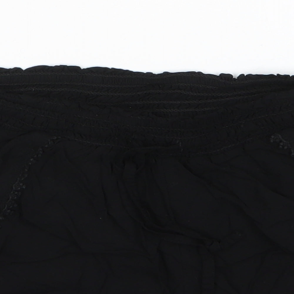 Primark Womens Black  Viscose Boyfriend Shorts Size 12  Regular
