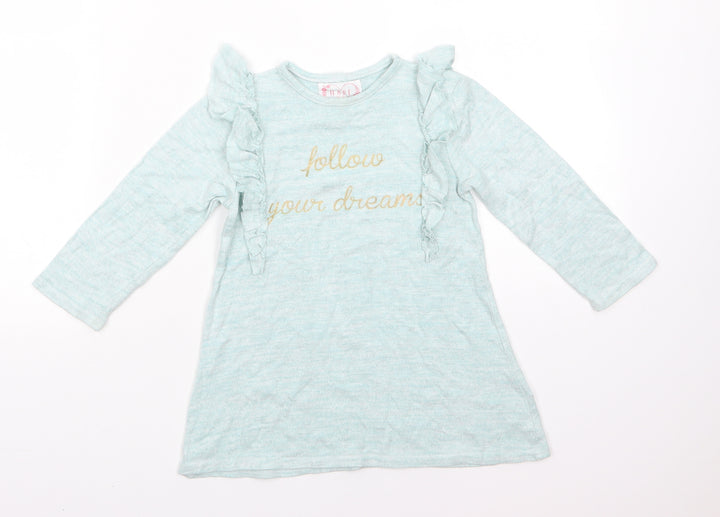 Primark Baby Green Viscose A-Line Size 18-24 Months Round Neck