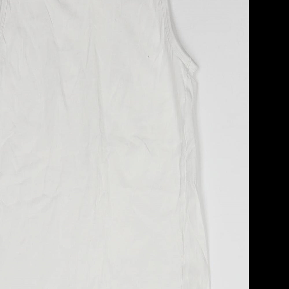 TU Boys White  100% Cotton Basic Tank Size 10-11 Years Round Neck