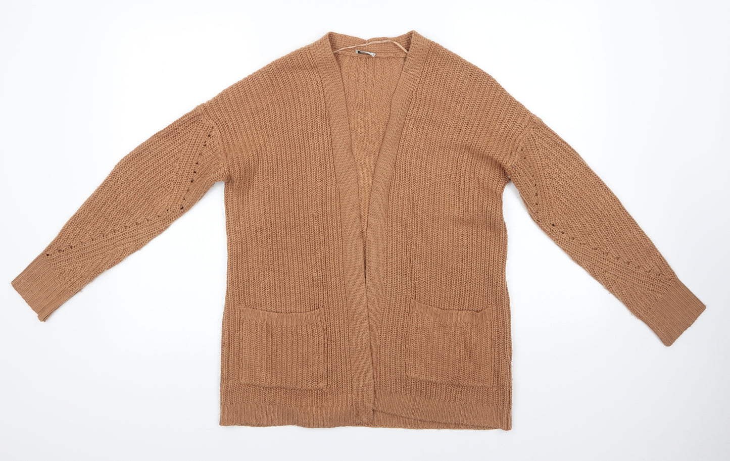 Pimkie Womens Brown V-Neck  Acrylic Cardigan Jumper Size XS