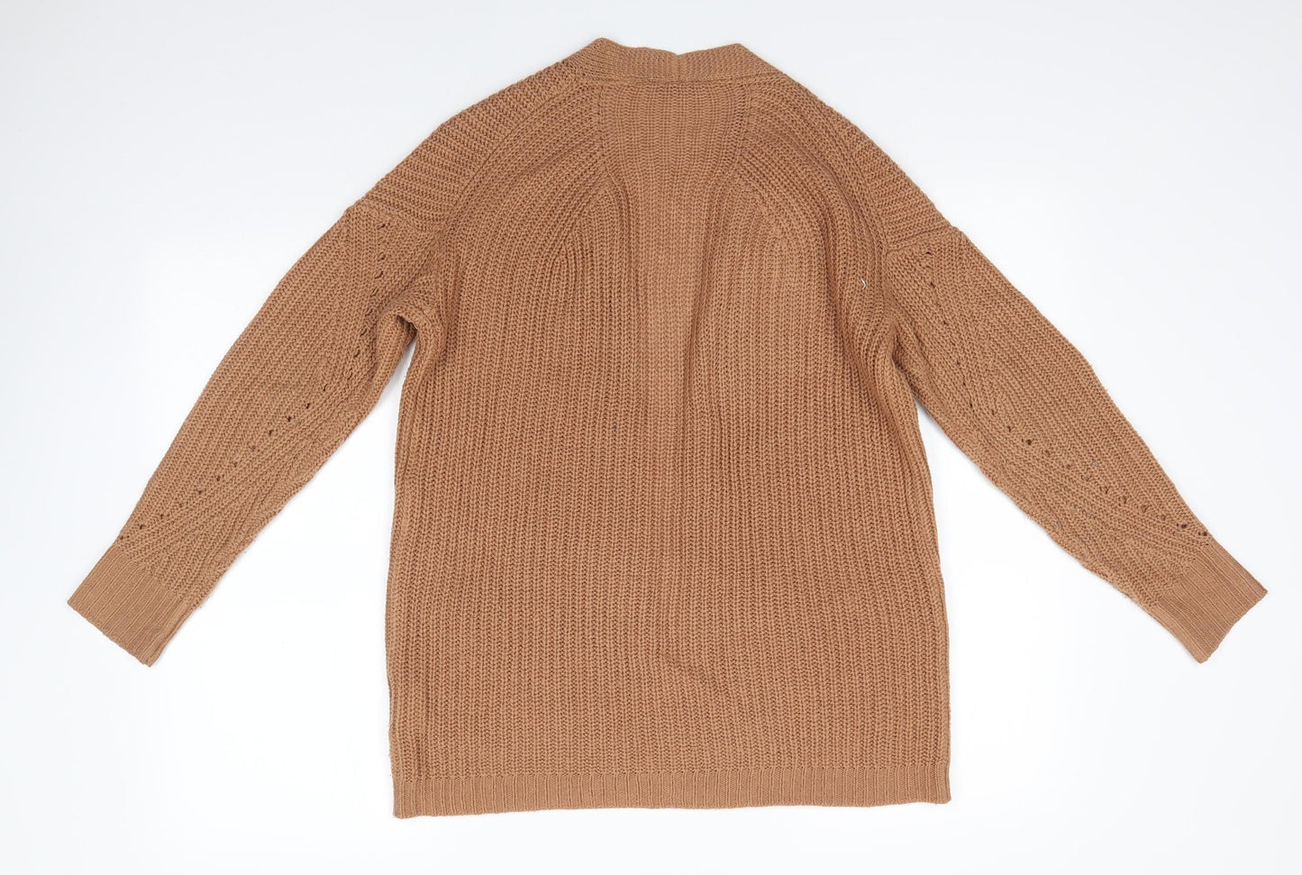 Pimkie Womens Brown V-Neck  Acrylic Cardigan Jumper Size XS