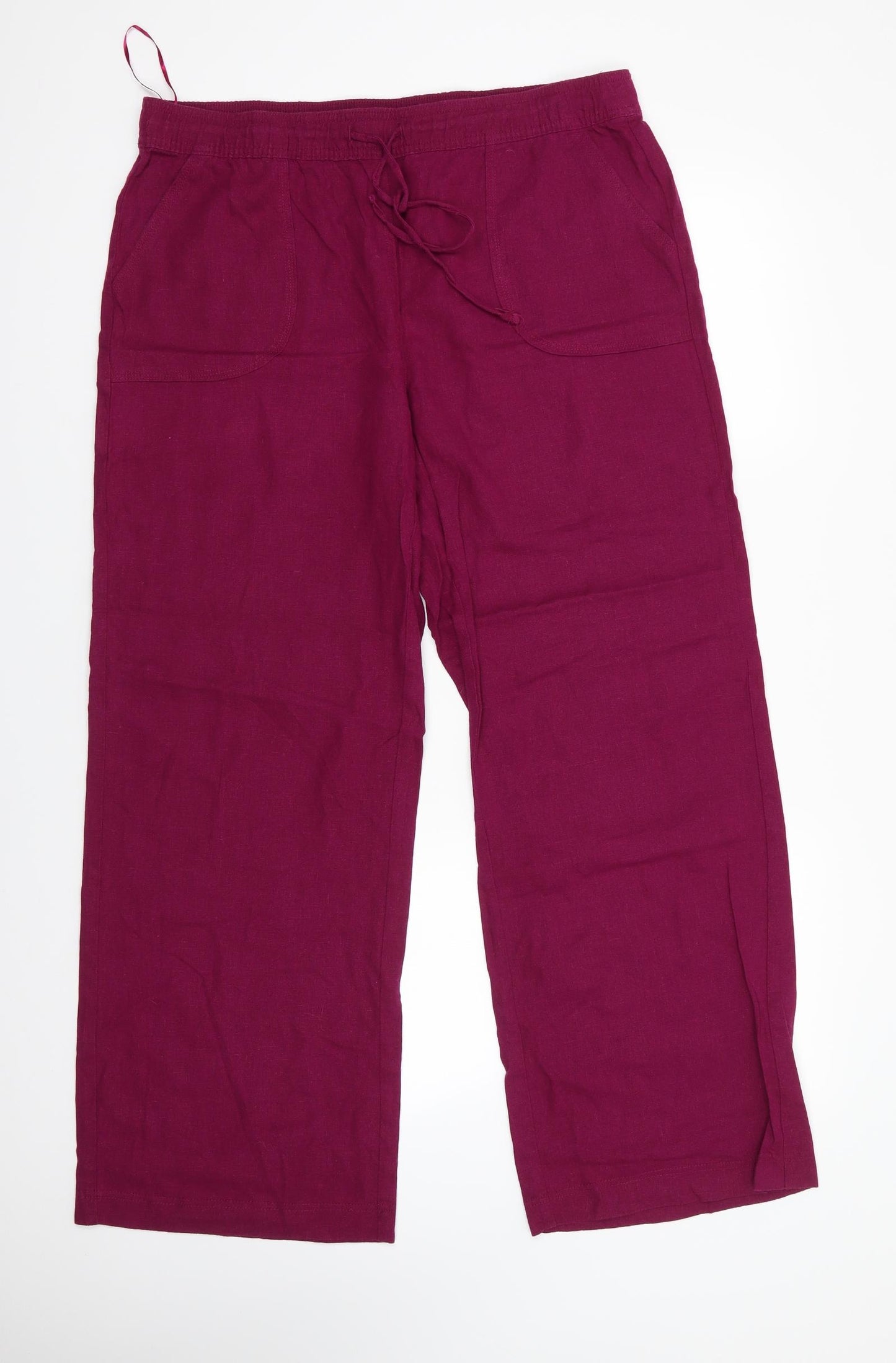 Intuition Womens Pink  Linen Trousers  Size 16 L29 in Regular
