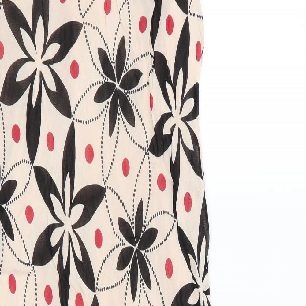 Wallis Womens Multicoloured Floral Viscose A-Line  Size 12  Round Neck