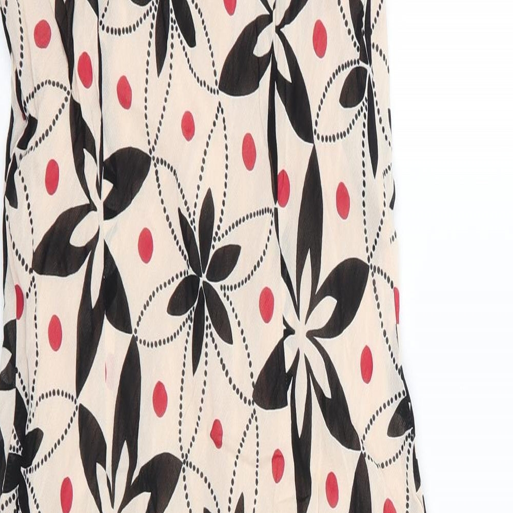 Wallis Womens Multicoloured Floral Viscose A-Line  Size 12  Round Neck