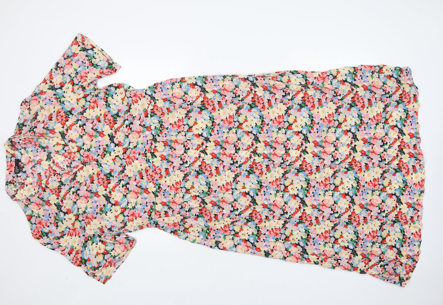 Nobody's Child Womens Multicoloured Floral Viscose Maxi  Size 14  Collared Button