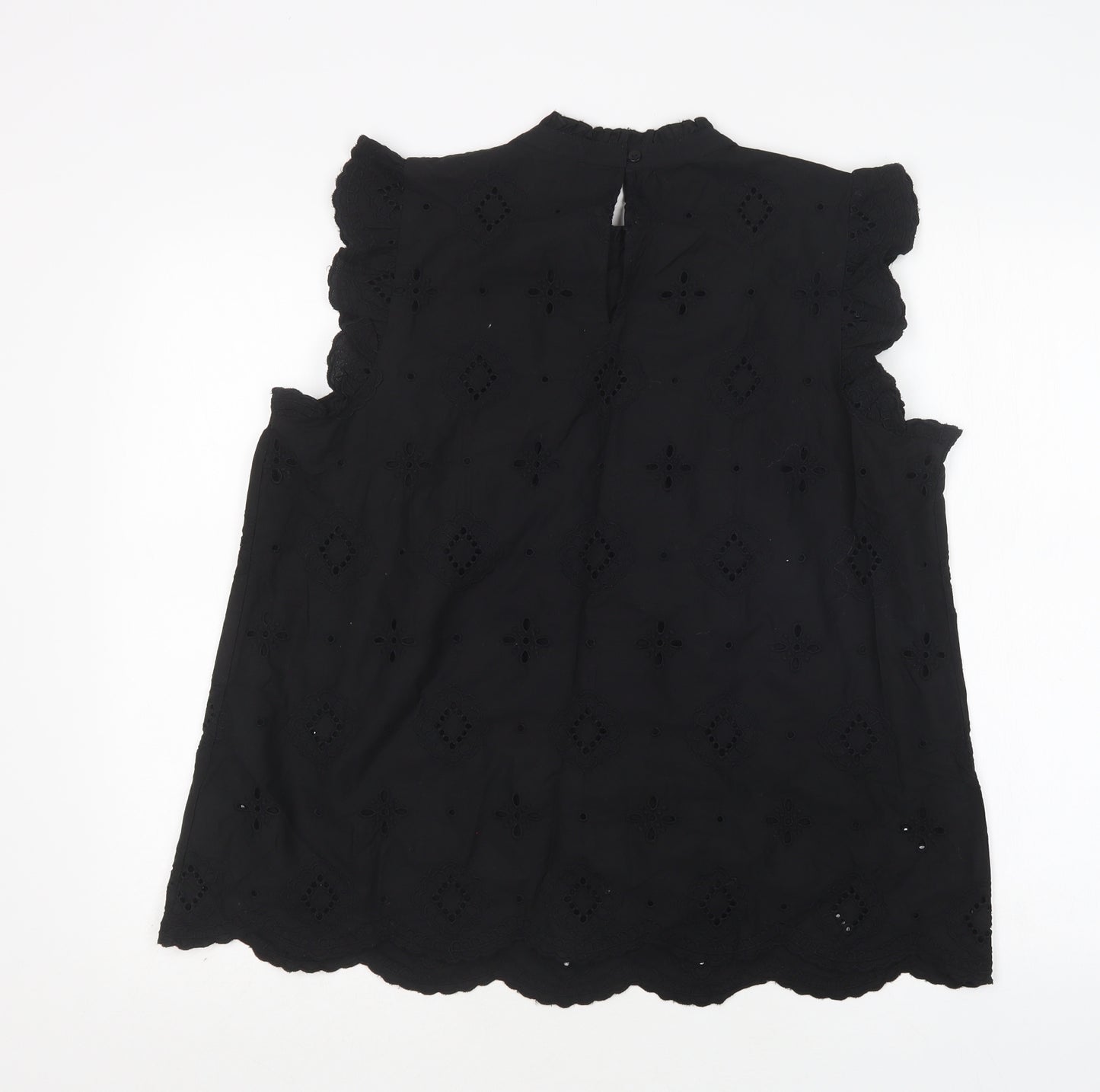 Dorothy Perkins Womens Black  Cotton Basic Blouse Size 14 Collared