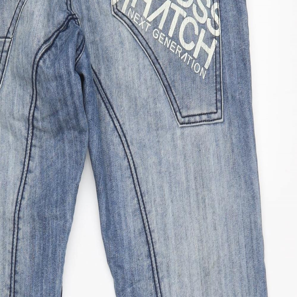 Crosshatch Mens Blue  Cotton Straight Jeans Size 32 L32 in Regular Button
