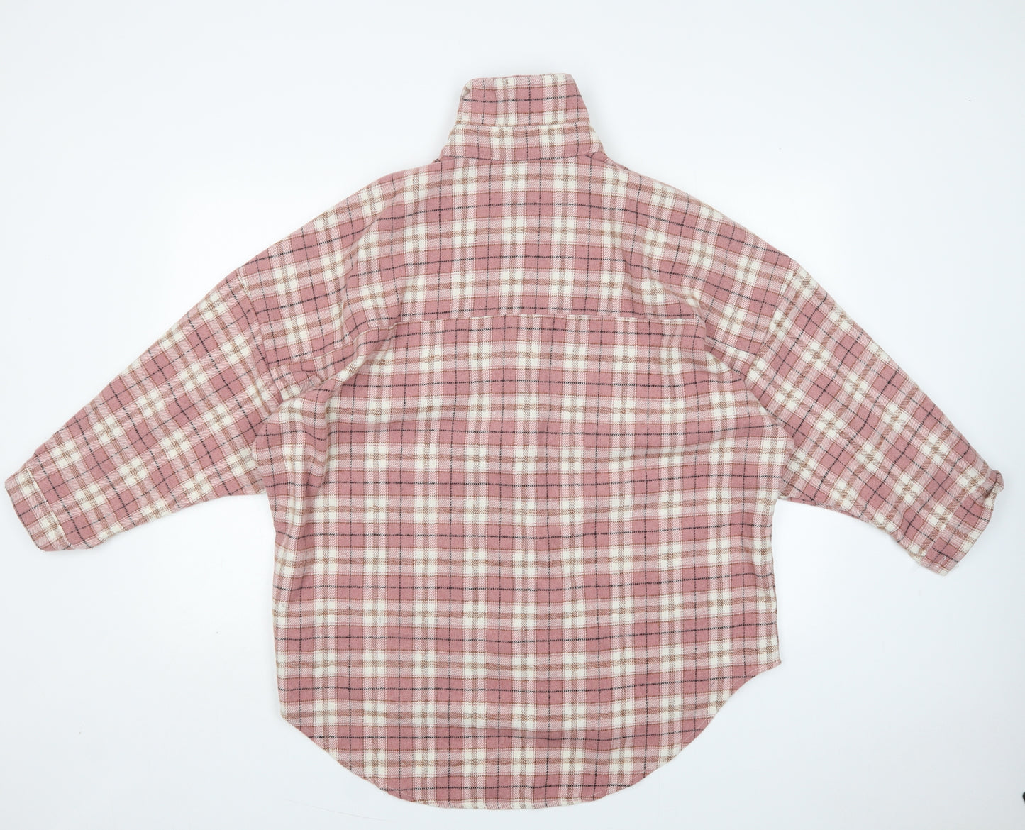 Cherry Koko  Womens Pink Check Polyester Basic Button-Up Size M Collared