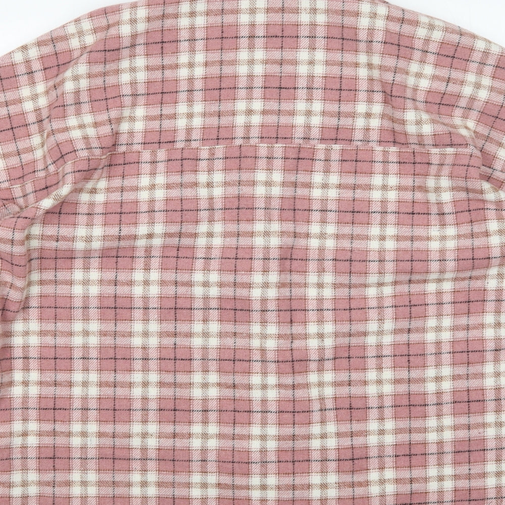 Cherry Koko  Womens Pink Check Polyester Basic Button-Up Size M Collared