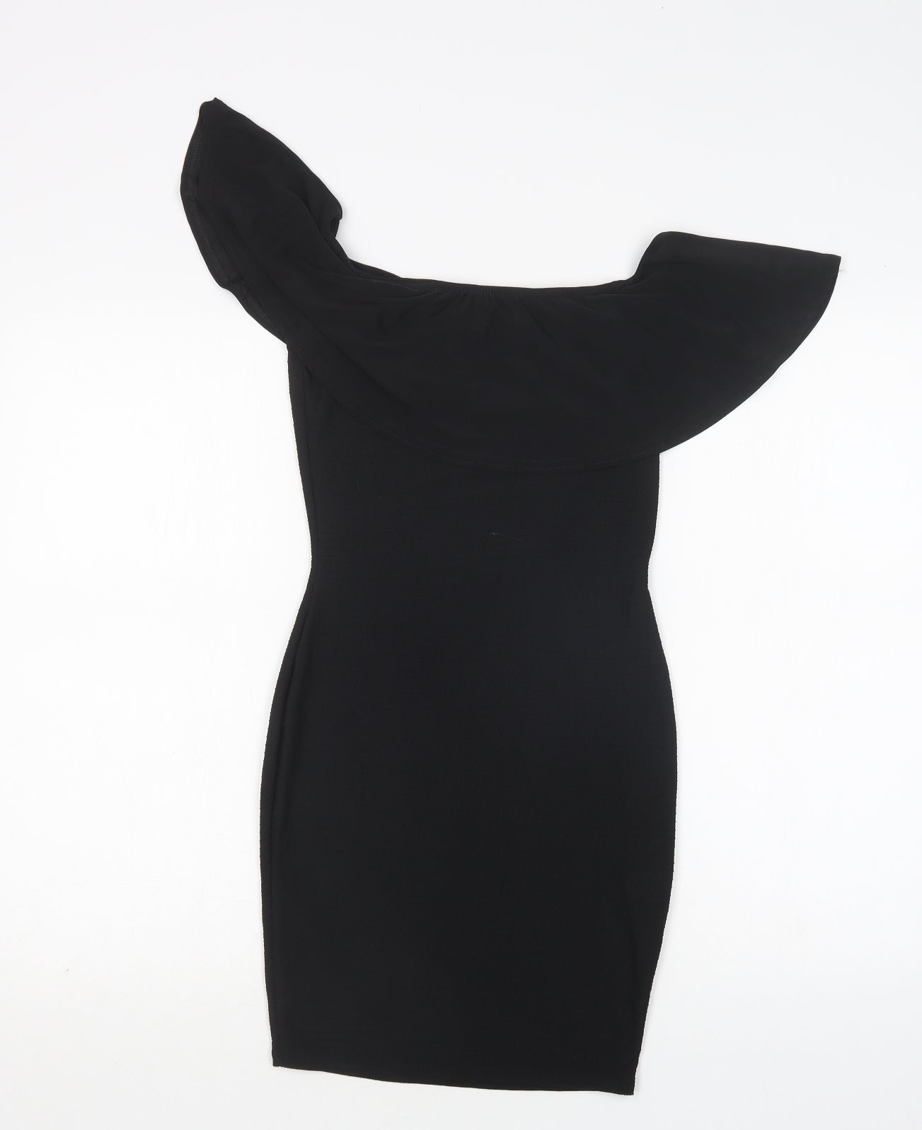 Boohoo Womens Black  Polyester Bodycon  Size 8  Off the Shoulder