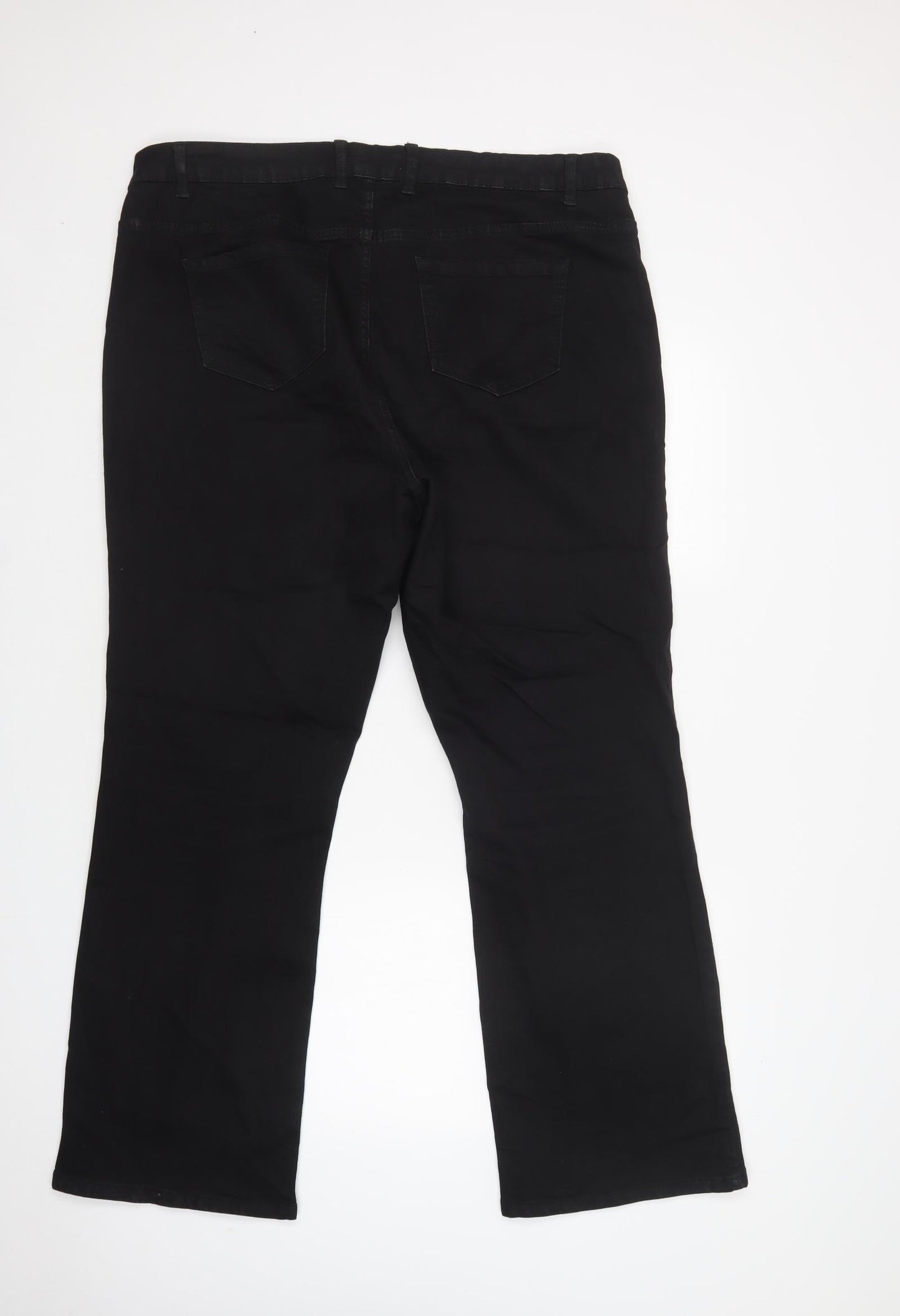 George Womens Black  Cotton Bootcut Jeans Size 22 L32 in Regular Button