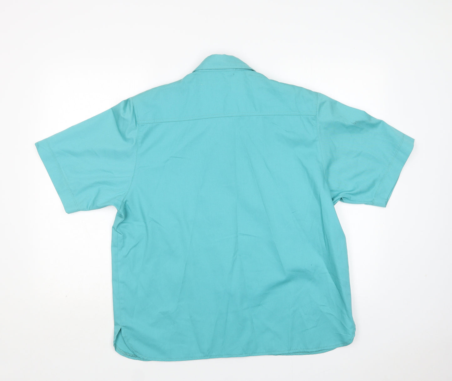 Eastex Womens Green  Polyester Basic Button-Up Size 14 Collared